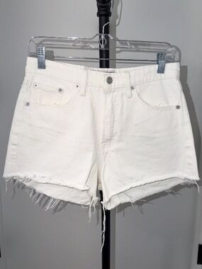 Lucky Brand Off-White Frayed Hem Denim Shorts